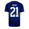 Original Fußballtrikot USA Timothy Weah 21 Auswärtstrikot WM 2022 Für Herren